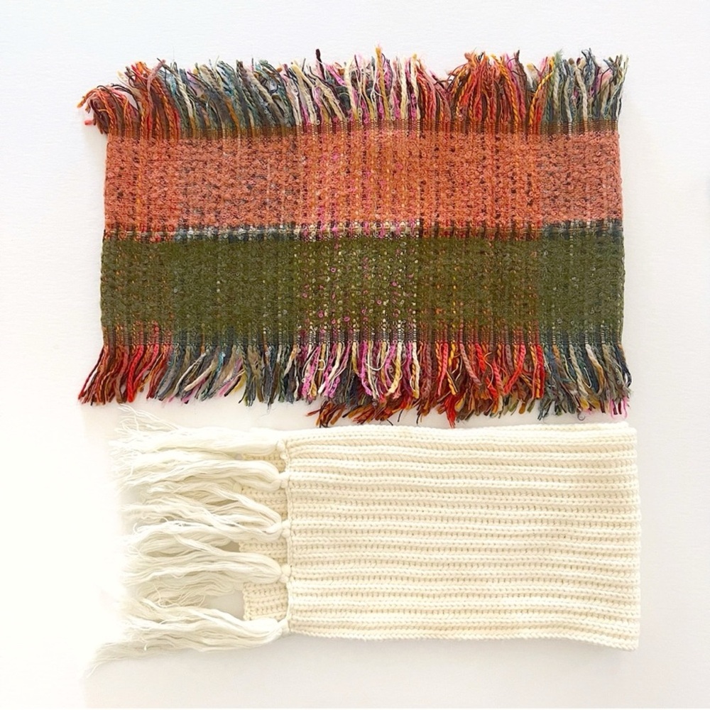 Talbots Wool Blend Fringe Scarves Bundle of 2